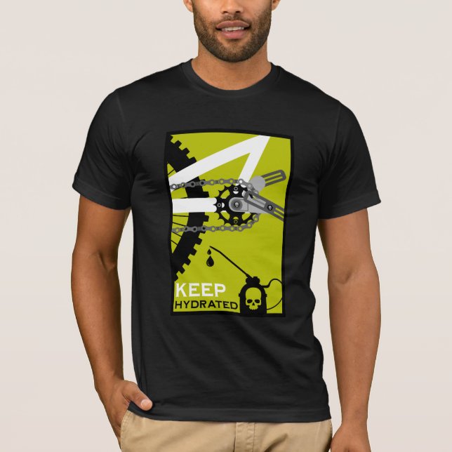 Håll dig hydrerad cykel t shirt (Framsida)