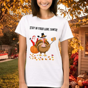 Håll dig i din fil, Santa fotobomber kalkon T Shirt