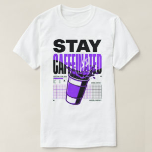 Håll dig Kaffeindränkande Neon Punk Lila Kaffekopp T Shirt