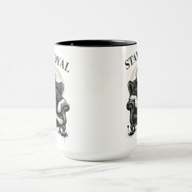 Håll dig lojal Cool Dog Artist Mugg, Minimalistisk Mugg (Center)