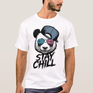 Håll dig lugn Cool Panda med solglasögon T Shirt