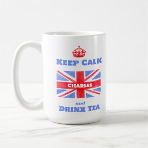 Håll dig lugn drick te Union Jack brittisk flagga Kaffemugg