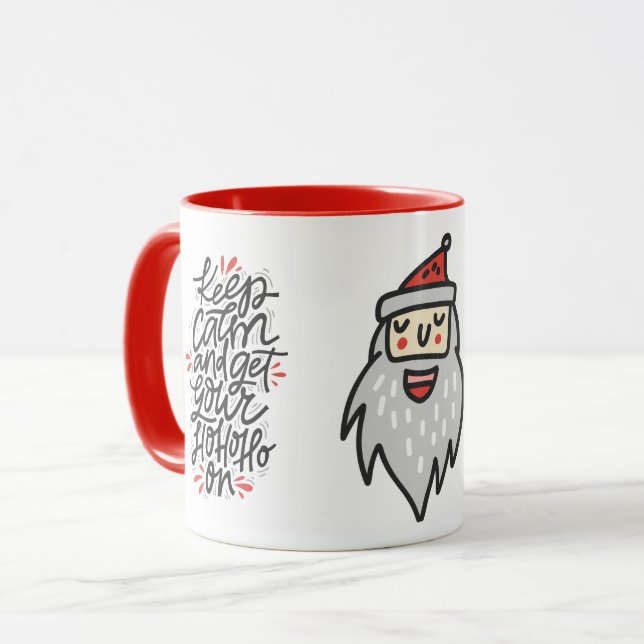 HÅLL DIG LUGN / HO HO HO Jul Jul Modern Mugg (Framsida vänster)