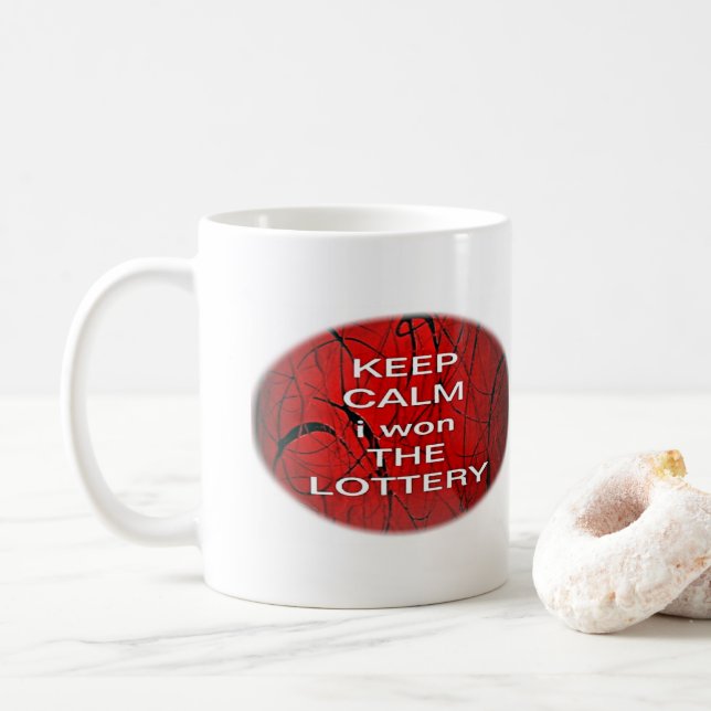 HÅLL DIG LUGN JAG VANN LOTTERIET KAFFEMUGG (Med munk)