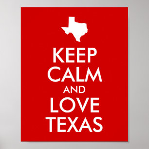 Håll dig lugn och älska Texas Poster