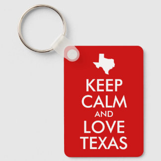 Håll dig lugn och älskar Texas Nyckelring