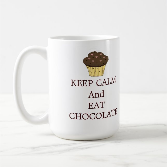 Håll dig lugn och ät choklad kaffemugg (Vänster)