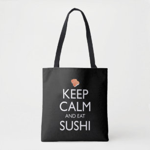 Håll dig lugn och ät sushi tygkasse