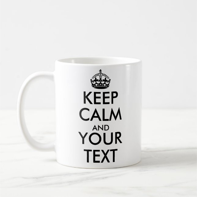 HÅLL DIG LUGN OCH DIN TEXT - Skapa din egen text Kaffemugg (Vänster)