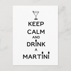 Håll dig lugn och drick en Martini Vykort