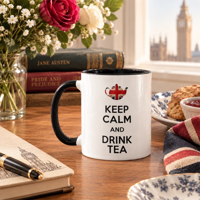 Håll dig lugn och drick te-mugg mugg (Keep Calm And Drink Tea Mug)