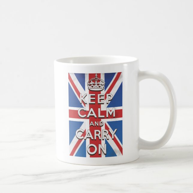 Håll dig lugn och fortsätt British Flag Kaffemugg (Höger)