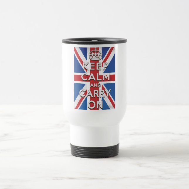 Håll dig lugn och fortsätt British Flag Resemugg (Center)