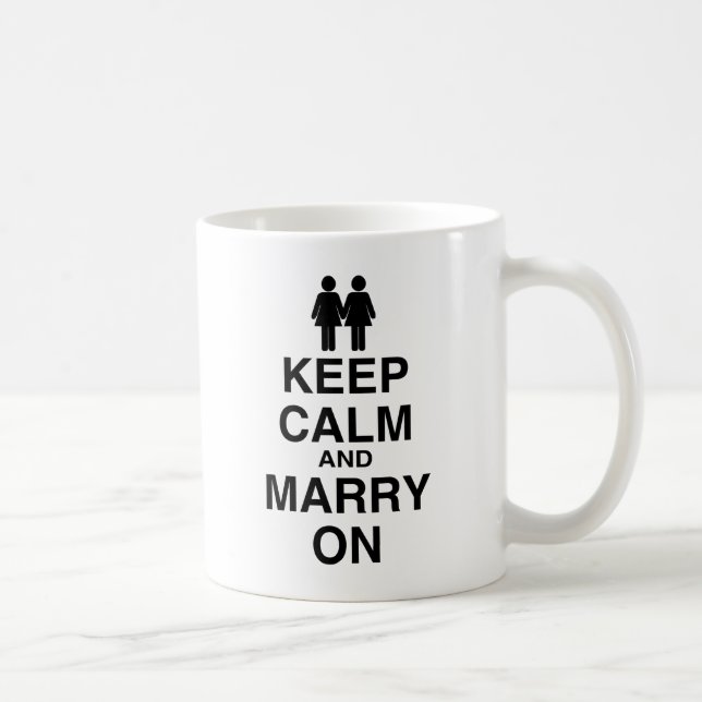 Håll dig lugn och gift dig kaffemugg (Höger)