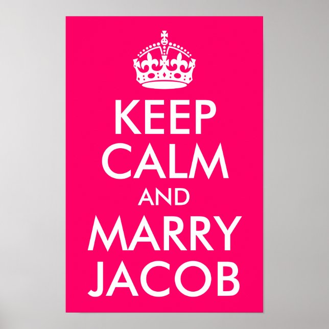 Håll dig lugn och gift dig med Jacob Poster (Framsidan)