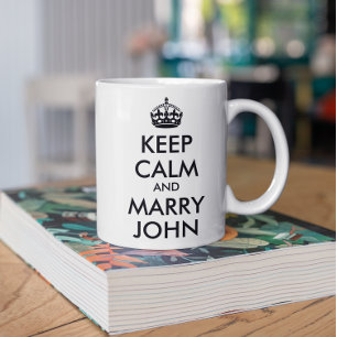 Håll dig lugn och gift dig med John Mug Kaffemugg