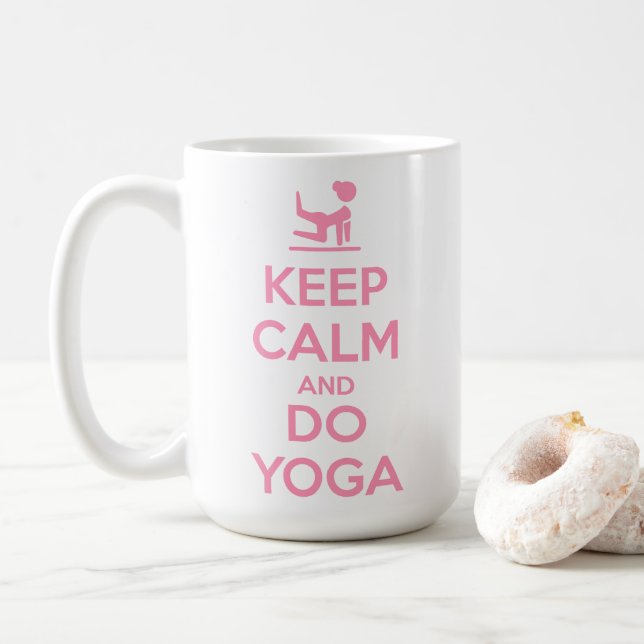 Håll dig lugn och gör yoga kaffemugg (Med munk)