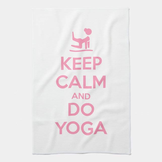 Håll dig lugn och gör yoga kökshandduk (Vertikal)