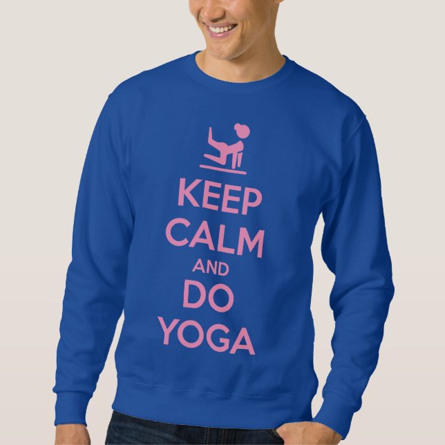 Håll dig lugn och gör yoga lång ärmad tröja (Framsida)