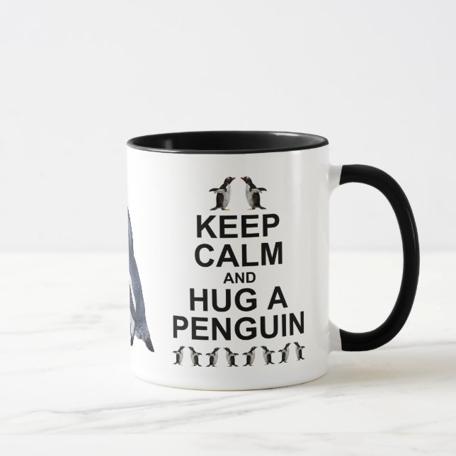 Håll dig lugn och krama en pingvin-mugg mugg (Höger)
