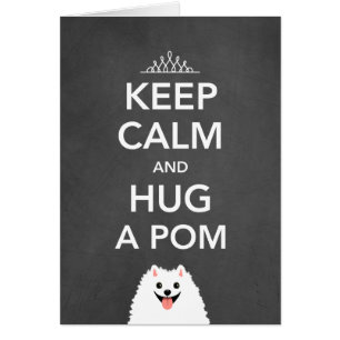Håll dig lugn och krama en Pom - Pomeranian Hälsningskort