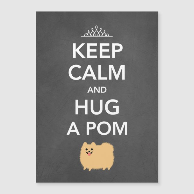 Håll dig lugn och krama en Pom - Tan Pomeranian (Framsida)
