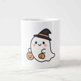 Håll dig lugn och njut av den spökliga säsongen jumbo mugg