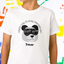 Håll dig lugn och Panda på T Shirt
