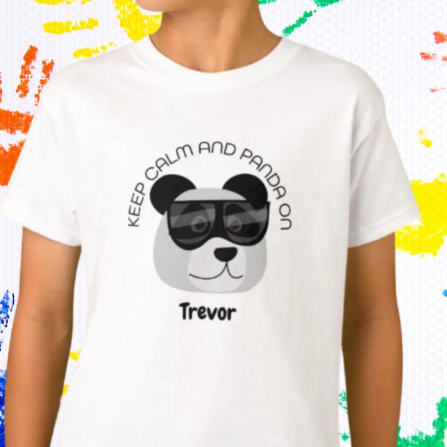 Håll dig lugn och Panda på T Shirt (Skapare uppladdad)