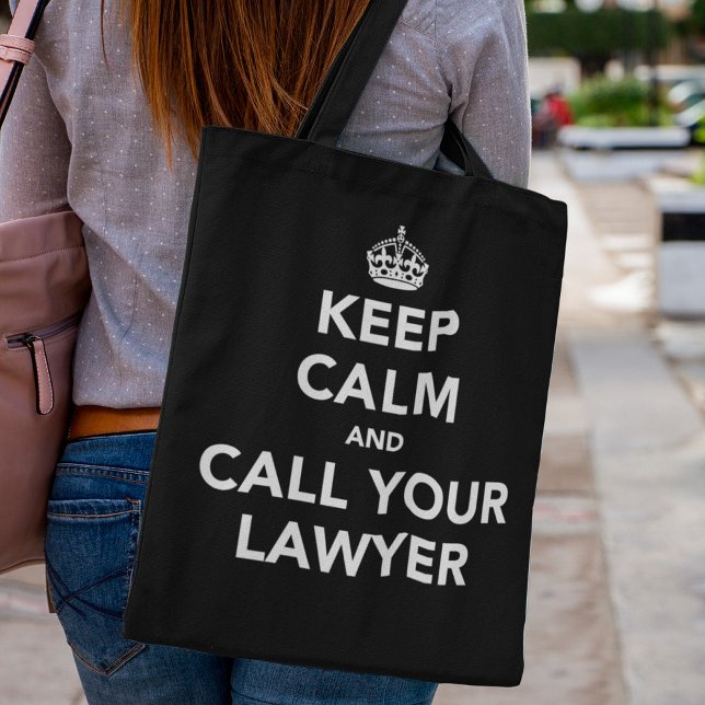 Håll dig lugn och ring din advokat Totebag Tygkasse (Skapare uppladdad)