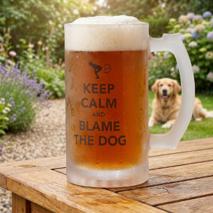 Håll dig lugn och skyll på hunden frostat ölglas