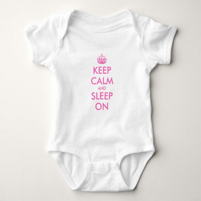 Håll dig lugn och sov på babykläder tee (Framsida)