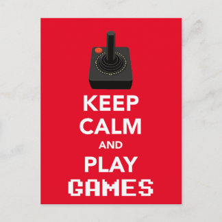 Håll dig lugn och spela spel vykort