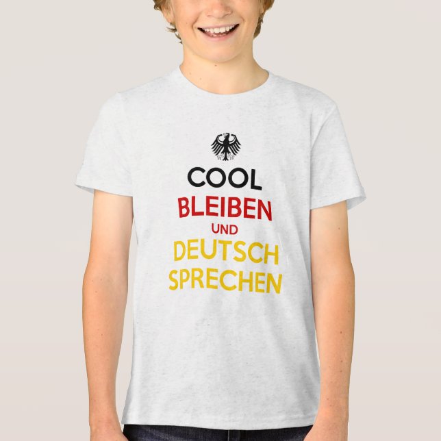Håll dig lugn och tala tyska t shirt (Framsida)