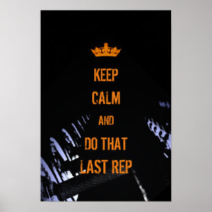 Håll dig lugn rolig täckande fitness inspirerad poster
