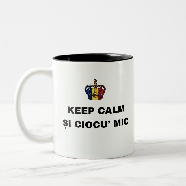 HÅLL DIG LUGN ȘI CIOCU' MIC Två-Tonad MUGG (Vänster)