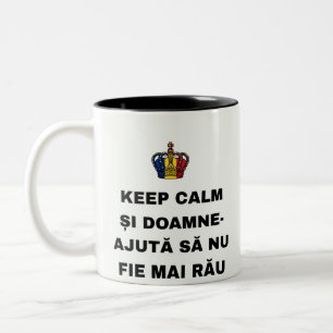 HÅLL DIG LUGN ȘI HERRE HJÄLP SÅ ATT DET INTE BLIR Två-Tonad MUGG