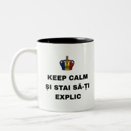 HÅLL DIG LUGN ȘI SITT QUAR FÖR ATT FÖRKLARA Två-Tonad MUGG