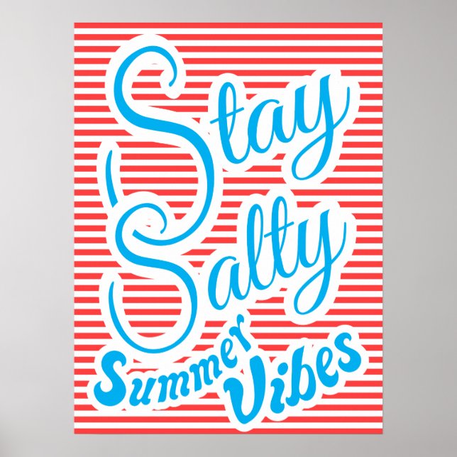 Håll dig lugn, sommarvibes, sommarposter, rött poster (Framsidan)