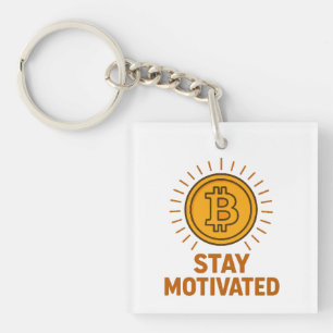 Håll dig motiverad Bitcoin Akrylnyckelring