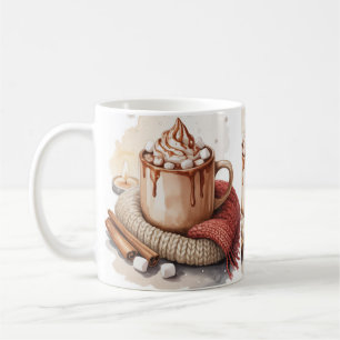 Håll dig mysig - Vattenfärg Vintermugg Kaffemugg