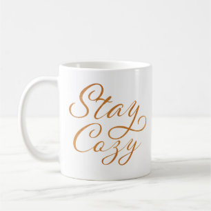 Håll dig Mysigt Elegant Guld Handskrift Helgdag Kaffemugg