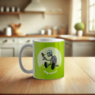 Håll dig Nyfiken! Robot- och Butterfly-Tecknad Kaffemugg