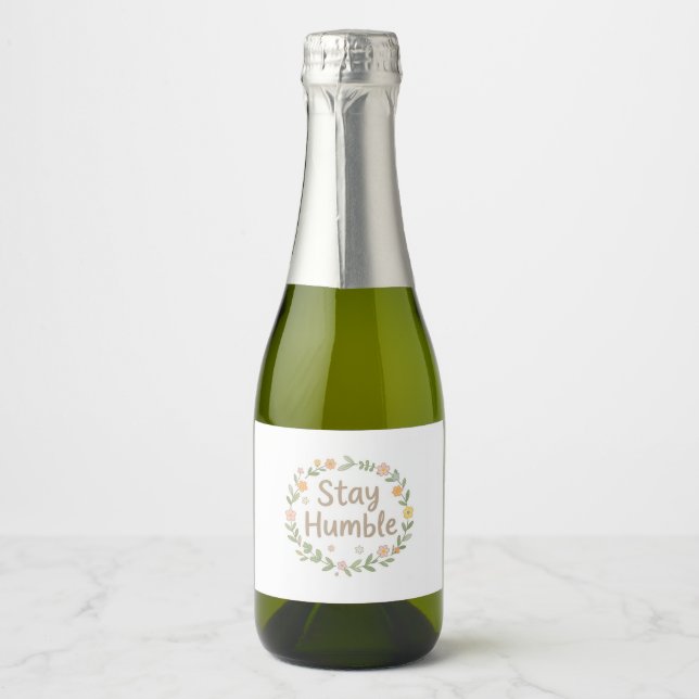 Håll dig ödmjuk jordnära toner text på vit (Framsida)