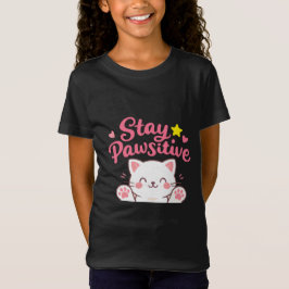 Håll dig Paw-sitiv – Söt Katt Motiverande Citat De T Shirt