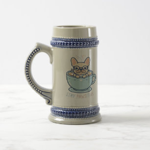 Håll dig Pawsitiv Fransk Bulldogg Kaffe Kopp Rolig