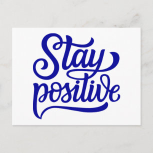 Håll dig Positiv Blå Vykort