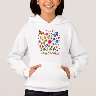 Håll dig positiv - Blommor och fjärilar T Shirt