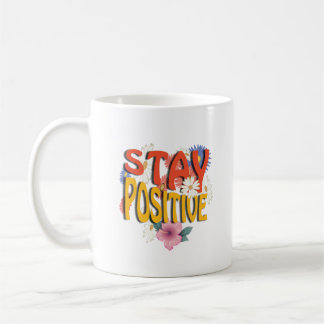 Håll dig Positiv – Blommotiv  Kaffemugg