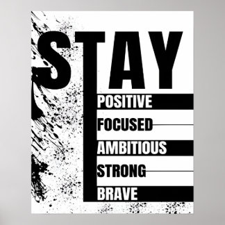 Håll dig positiv Håll dig fokuserad Motiverande Ci Poster